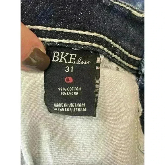 BKE Harper Stretch Jeans Dark Wash Mid Rise Western Women's 31 ankle - Picture 4 of 6